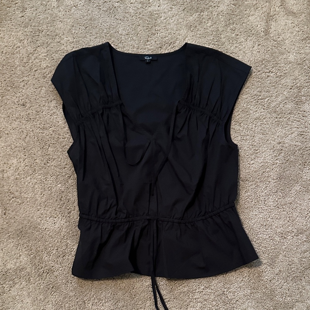 Rails Black Cap-Sleeve Blouse